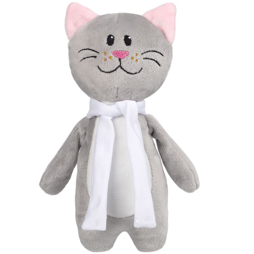 Мягкая игрушка Beastie Toys, котик с шарфом, цвет котик с белым шарфом